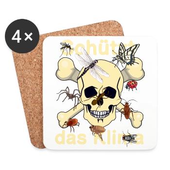 wilderness, forest animals, nature conservation, climate change, insects - Coasters (set of 4) - white - Front