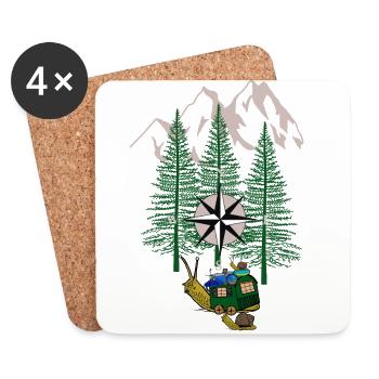 Holiday Family Holiday Leisure Family Schnecke - Coasters (set of 4) - white - Front