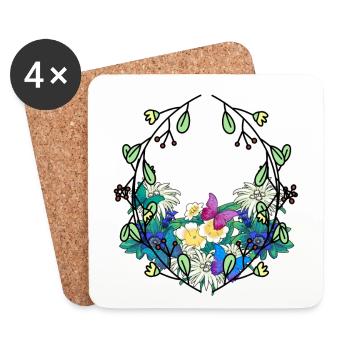 Early Spring Season Nature Lovers Environment - Coasters (set of 4) - white - Front