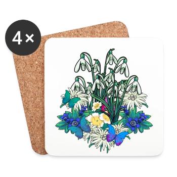 Spring Garden Nature Nature lover Gardener Ecology - Coasters (set of 4) - white - Front