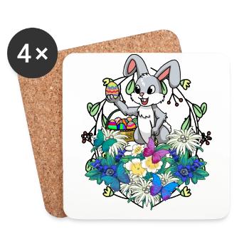 Early Spring Easter Eggs Easter Brush Easter - Coasters (set of 4) - white - Front