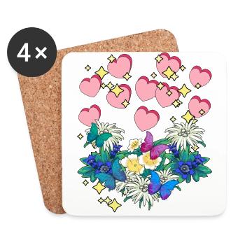 Idée cadeau de félicitations pour la fête des mères - Dessous de verre (lot de 4) - blanc - Devant