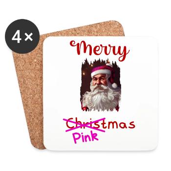 pink santaclaus - Coasters (set of 4) - white - Front