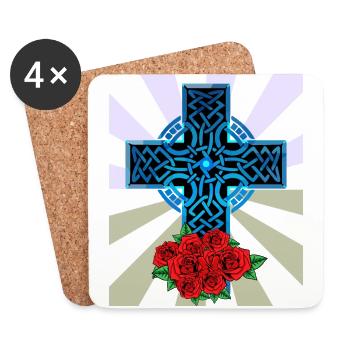 Christmas Gift Christianity Cross Jesus - Coasters (set of 4) - white - Front