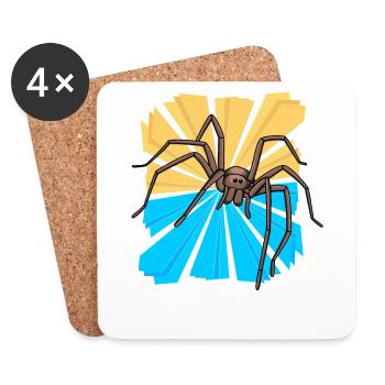 Spinne Spinnentiere Weihnachtsgeschenk Tierfreund - Untersetzer (4er-Set) - Weiß - Vorne