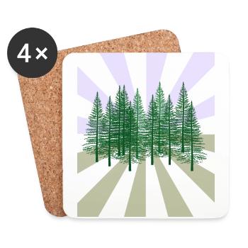 Rays Forest Fir Wilderness Flora Ecology - Coasters (set of 4) - white - Front