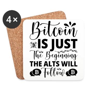 Bitcoin - Untersetzer (4er-Set) - Weiß - Vorne