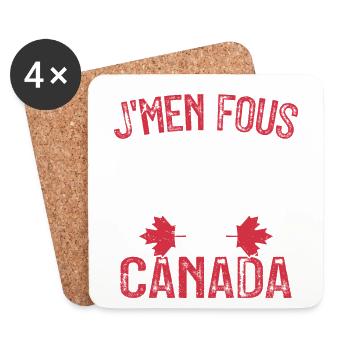J'men fous je me barre au canada - Dessous de verre (lot de 4) - blanc - Devant