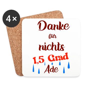 Klimawandel - Danke für nichts - Untersetzer (4er-Set) - Weiß - Vorne
