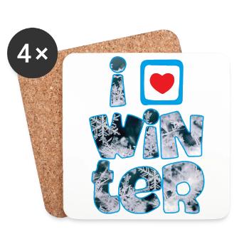 Winter mots with snowflakes for fans of winter - Coasters (set of 4) - white - Front