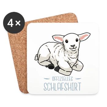 Schaf Schafe Guten Nacht schlafen Kinder Baby Lamm - Untersetzer (4er-Set) - Weiß - Vorne