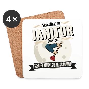 Scruffington Janitor Services Hausmeister - Untersetzer (4er-Set) - Weiß - Vorne