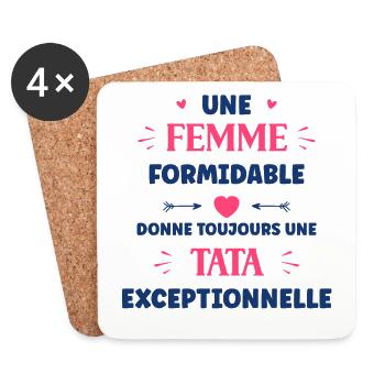 tata execeptionelle - Dessous de verre (lot de 4) - blanc - Devant