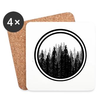 Forest Firs Austria Alps Nature lovers Nature - Coasters (set of 4) - white - Front