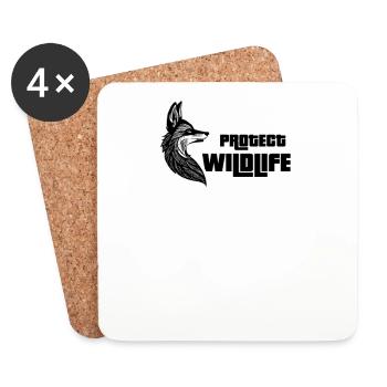 Protéger la faune - Dessous de verre (lot de 4) - blanc - Devant