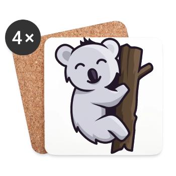 Joyeux koala ours koala - Dessous de verre (lot de 4) - blanc - Devant