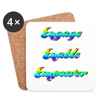 Engage, Enable, Empower - Inspirational Design - Coasters (set of 4) - white - Front