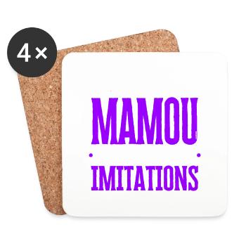 Véritable Mamou les autres sont des imitations ! - Dessous de verre (lot de 4) - blanc - Devant
