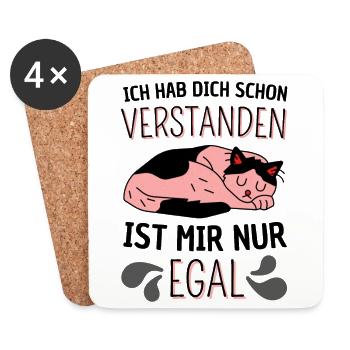 Ich hab dich schon verstanden ist mir nur egal - Untersetzer (4er-Set) - Weiß - Vorne