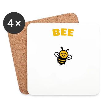 Abeille incroyable - Dessous de verre (lot de 4) - blanc - Devant