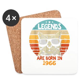 Die Legenden wurden 1966 geboren Jubiläumsgeschenk - Untersetzer (4er-Set) - Weiß - Vorne