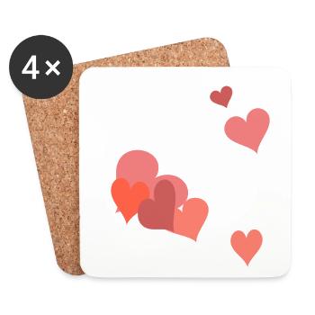 In Love Heartfelt Love Hearts Valential Lovers - Dessous de verre (lot de 4) - blanc - Devant