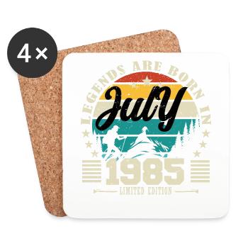 July 1985. Birthday gift July 1985. - Coasters (set of 4) - white - Front