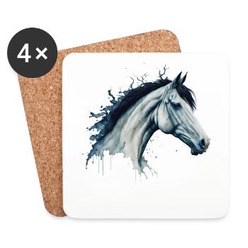 Majestic Watercolor Horse painting - Coasters (set of 4) - white - Front