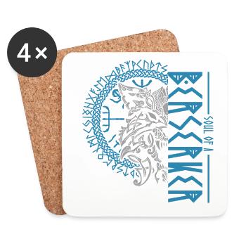 Soul of a Berserker nordischer Wikinger Krieger - Untersetzer (4er-Set) - Weiß - Vorne
