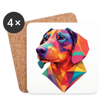 Teckel Chien Mignon Teckel Teckel Chiens Teckel Design - Dessous de verre (lot de 4) - blanc - Devant