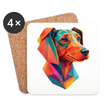 Dackel Hund Hunde Design Dachshund Haustier - Untersetzer (4er-Set) - Weiß - Vorne