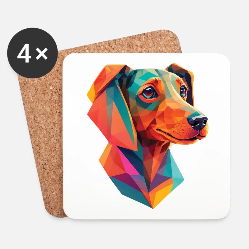 Dackel Hund Hunde Design Dachshund Haustier - Untersetzer (4er-Set) - Weiß