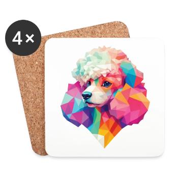 Hunde Pudel Design Hund Haustier süß Hundebesitzer - Untersetzer (4er-Set) - Weiß - Vorne