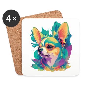 Chihuahua Hund Hunde Design Haustier Hundeliebe - Untersetzer (4er-Set) - Weiß - Vorne