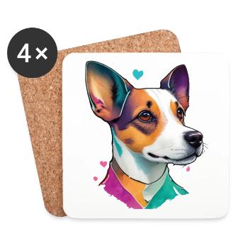 Jack Russell Terrier Hund Hunde Liebhaber Design - Untersetzer (4er-Set) - Weiß - Vorne