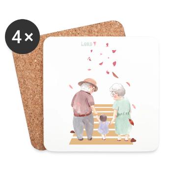 Grandparents Day T-Shirt - Untersetzer (4er-Set) - Weiß - Vorne