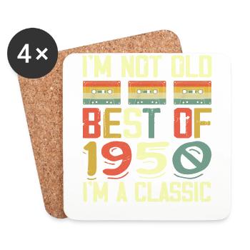 1950 I'm Not Old I'm Classic Vintage 1950 Geburtstag - Untersetzer (4er-Set) - Weiß - Vorne