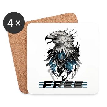Libre comme le ciel : Majestic Eagle - Dessous de verre (lot de 4) - blanc - Devant