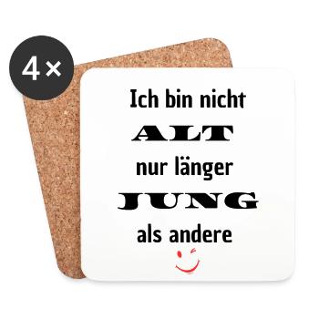 Ich bin nicht alt- Humor Witz T-Shirt - Untersetzer (4er-Set) - Weiß - Vorne
