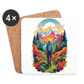 Aesthetics of the mountains Hiking Adventure in nature - Coasters (set of 4) - white - Front