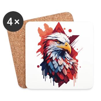 Eagle Crest Aesthetics Bird Pride Design - Coasters (set of 4) - white - Front