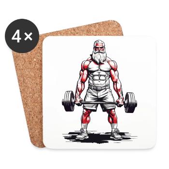 Senior Musculation Musculation Grand-père Force - Dessous de verre (lot de 4) - blanc - Devant