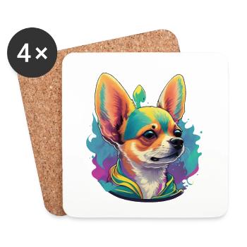 Chihuahua Liebhaber Ästhetisches Hundemotiv - Untersetzer (4er-Set) - Weiß - Vorne