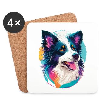 Border Collie Aesthetics - Design for Dog Lovers - Coasters (set of 4) - white - Front