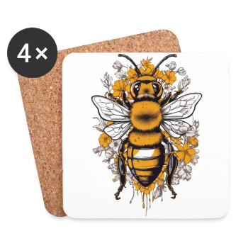 Hobby Beekeeper Bees Aesthetics Honey Love Design - Coasters (set of 4) - white - Front