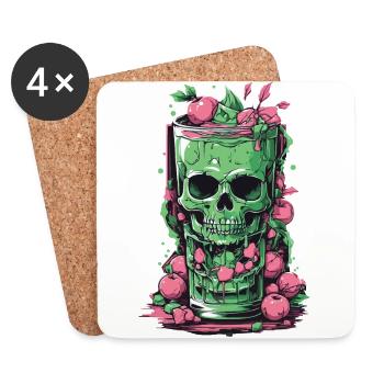 Gothic Gift Cocktail Magie Hexen Okkult Design - Untersetzer (4er-Set) - Weiß - Vorne