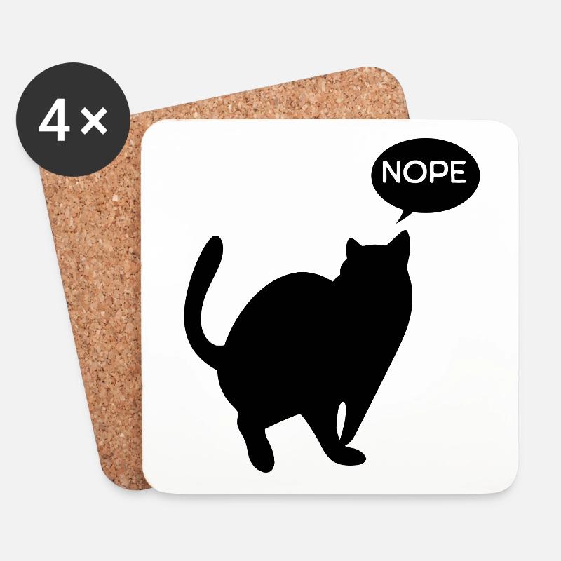 Katze sagt Nein - Untersetzer (4er-Set) - Weiß