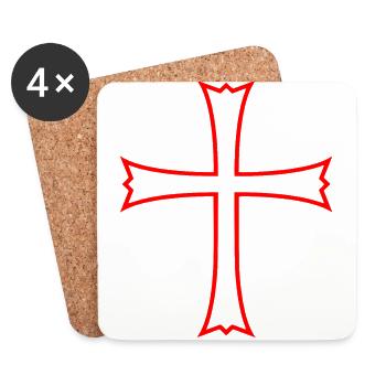 Cross - Coasters (set of 4) - white - Front
