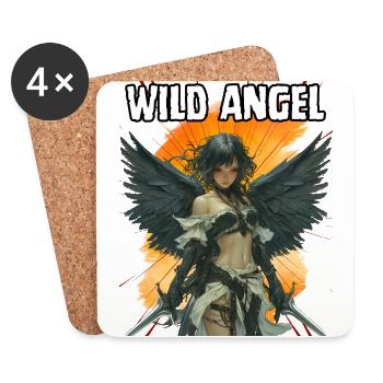 Wild Angel, Beautiful, Fun, Cool, Angel, Adventure, - Coasters (set of 4) - white - Front