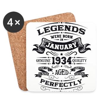 90th Birthday Legend Vintage 1934 Original - Coasters (set of 4) - white - Front